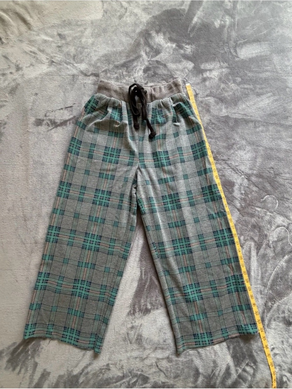 J.O.A. Plaid Cropped Cotton Pant with Drawstring Size XS NWT
